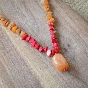 Natural stone beaded necklace